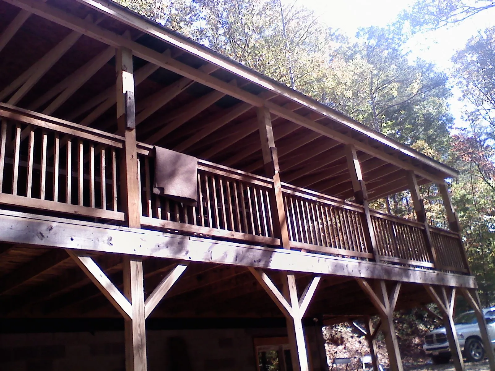 Timber framing under a new elevated porch and deck — Roof Leak Repair in Cliffside Park by Roofing Brothers
